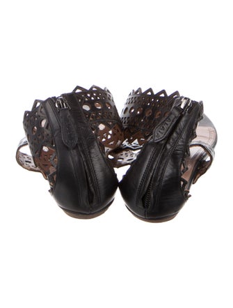Alaïa Leather Lasercut Accents Gladiator Sandals