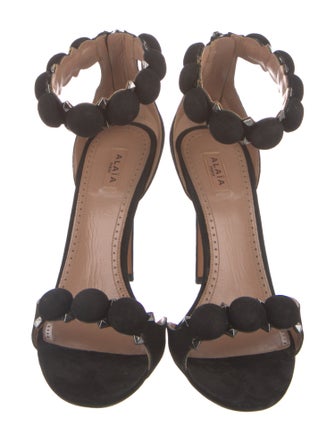 Alaïa Suede Studded Accents Sandals