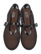 Alaïa Mesh Leather Trim Embellishment Mary Jane Flats
