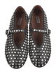 Alaïa Leather Crystal Embellishments Mary Jane Flats