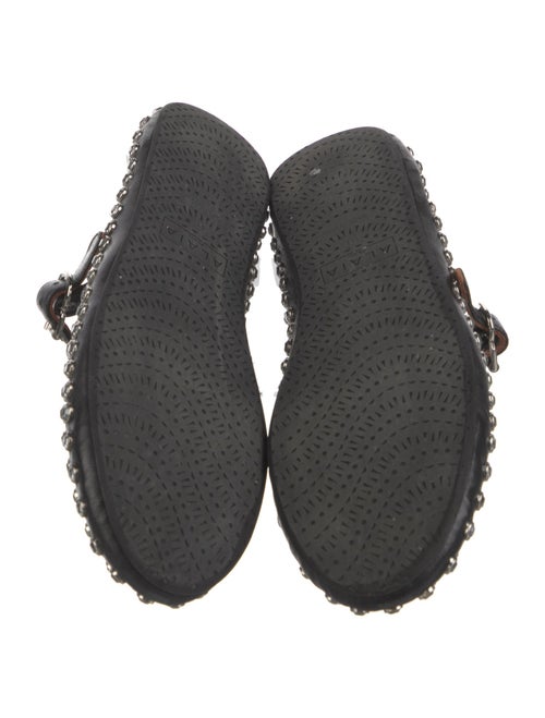 Alaïa Leather Crystal Embellishments Mary Jane Flats