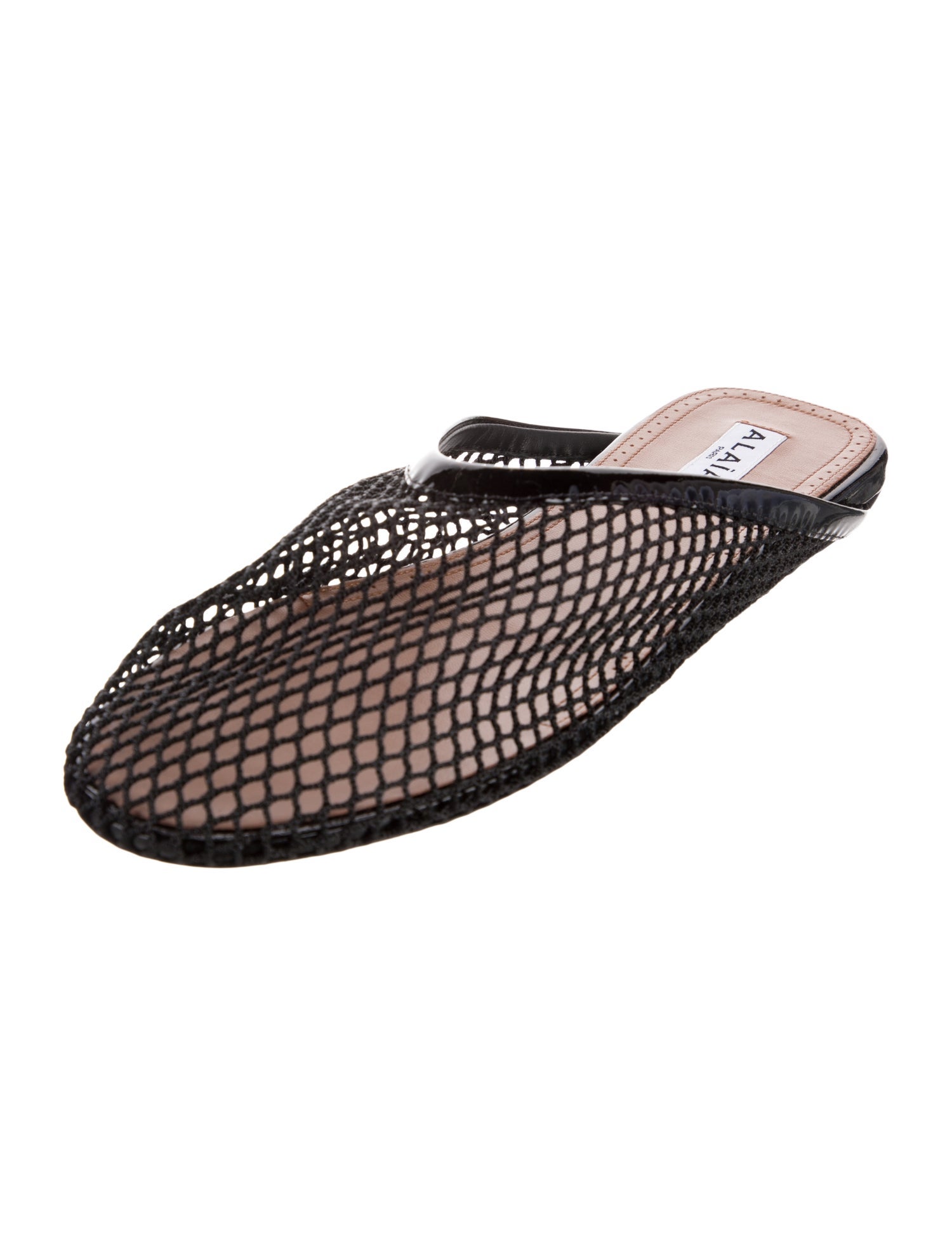 Alaïa Mesh Leather Trim Embellishment Mules w/ Tags