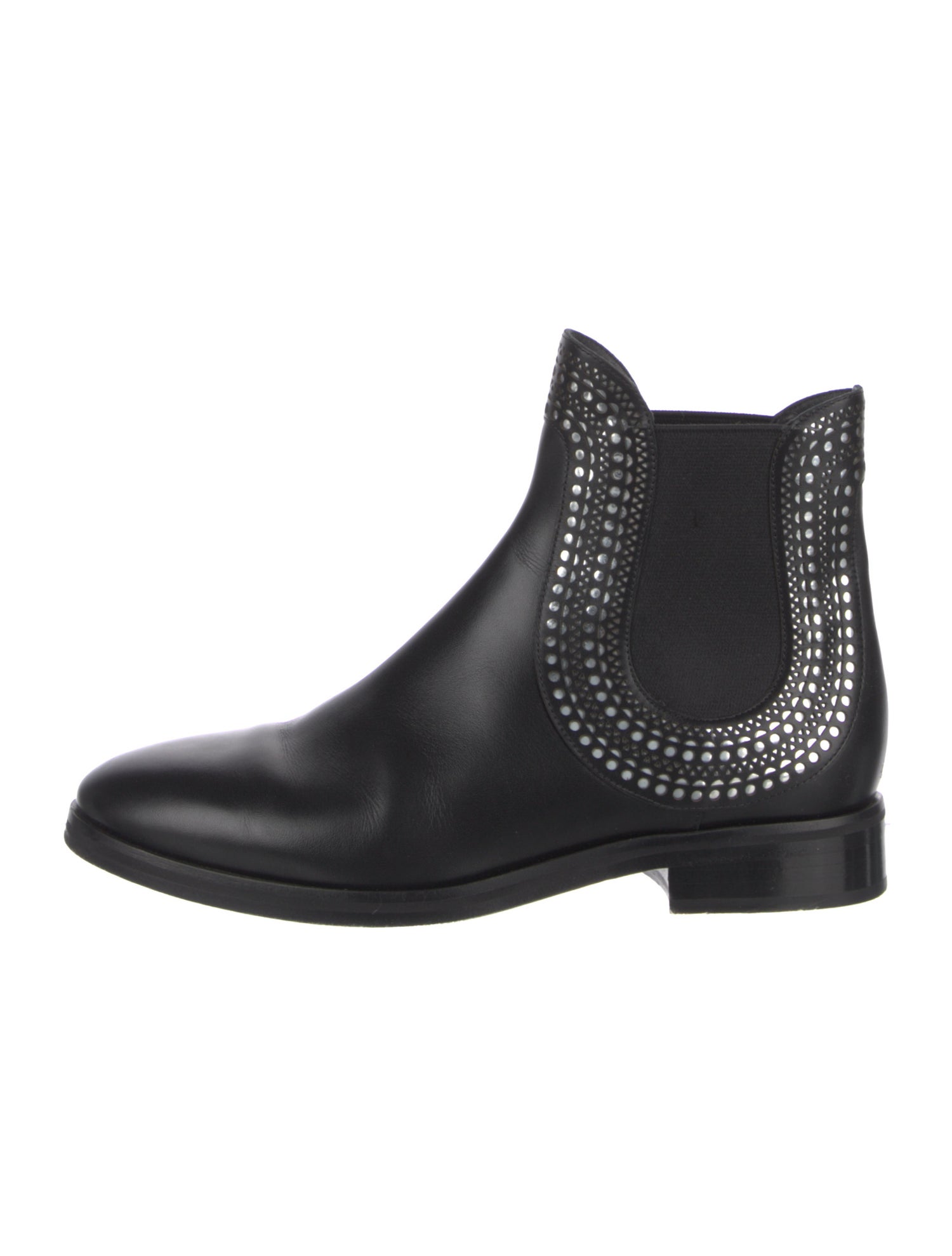 Alaïa Leather Lasercut Accents Chelsea Boots