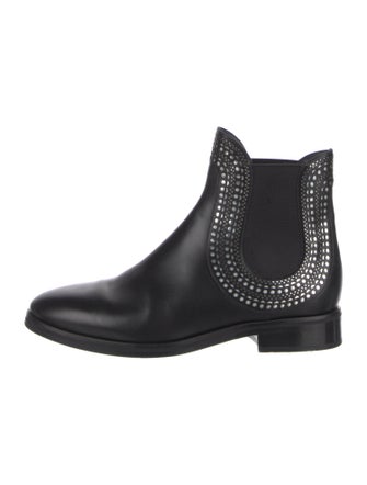 Alaïa Leather Lasercut Accents Chelsea Boots
