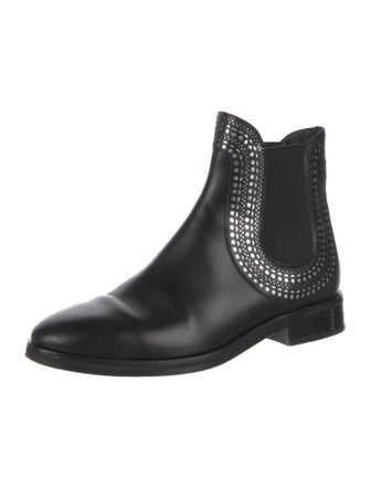 Alaïa Leather Lasercut Accents Chelsea Boots