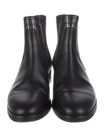 Alaïa Leather Lasercut Accents Chelsea Boots