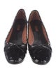 Alaïa Patent Leather Bow Accents Ballet Flats