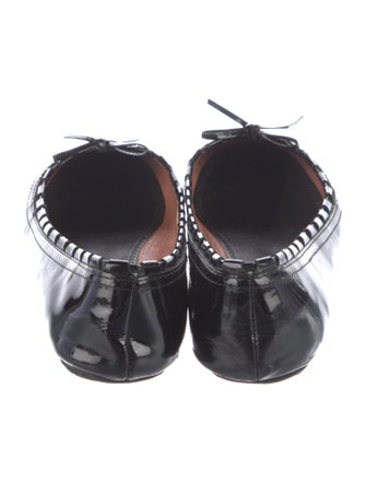 Alaïa Patent Leather Bow Accents Ballet Flats