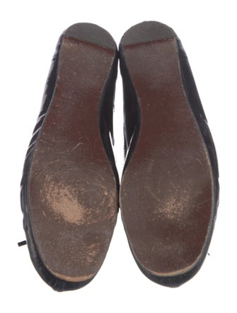 Alaïa Patent Leather Bow Accents Ballet Flats