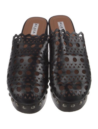 Alaïa Leather Lasercut Accents Slides