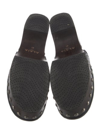 Alaïa Leather Lasercut Accents Slides