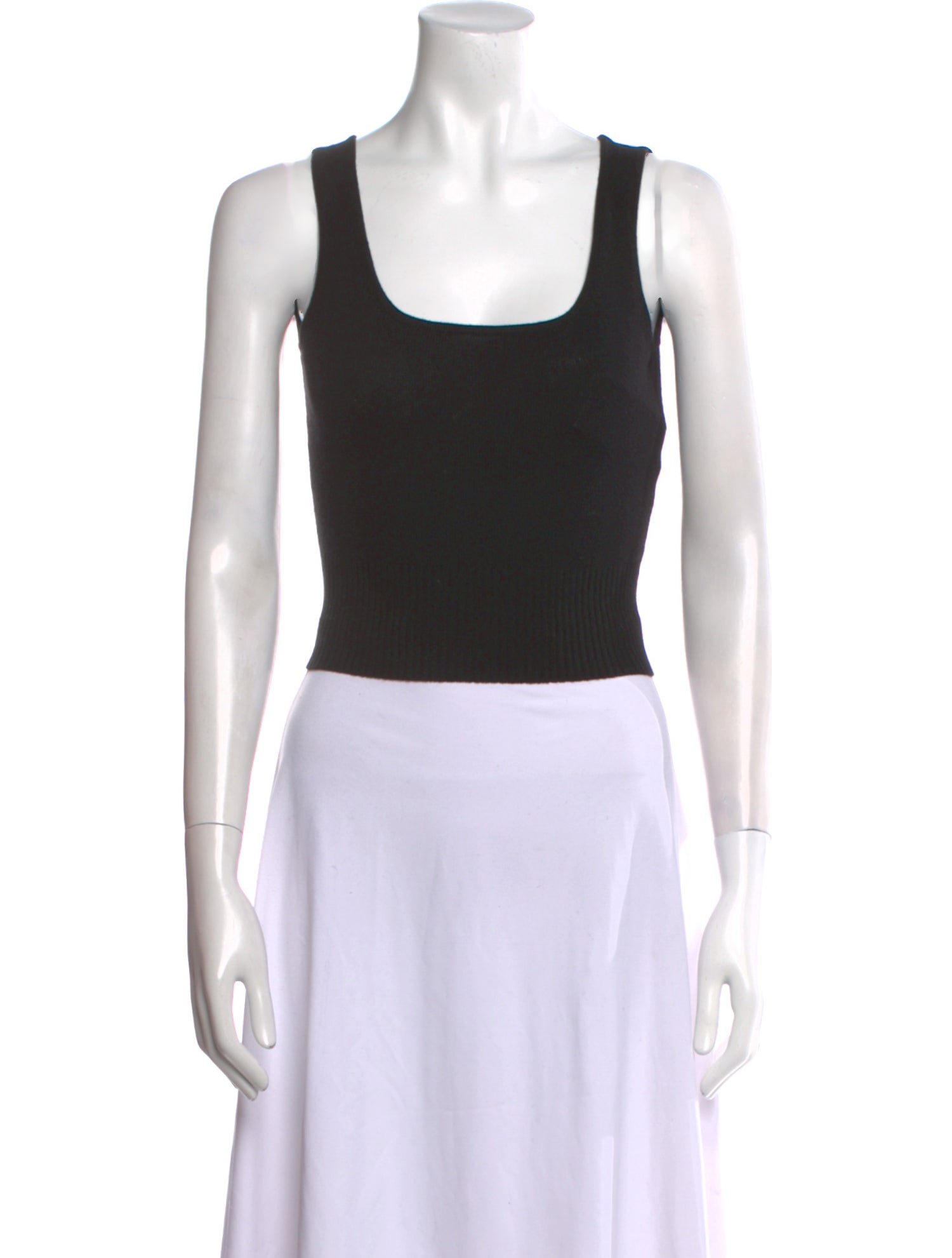 Alaïa Cashmere Scoop Neck Crop Top