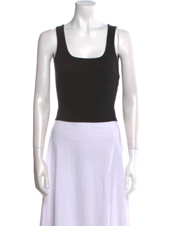 Alaïa Cashmere Scoop Neck Crop Top