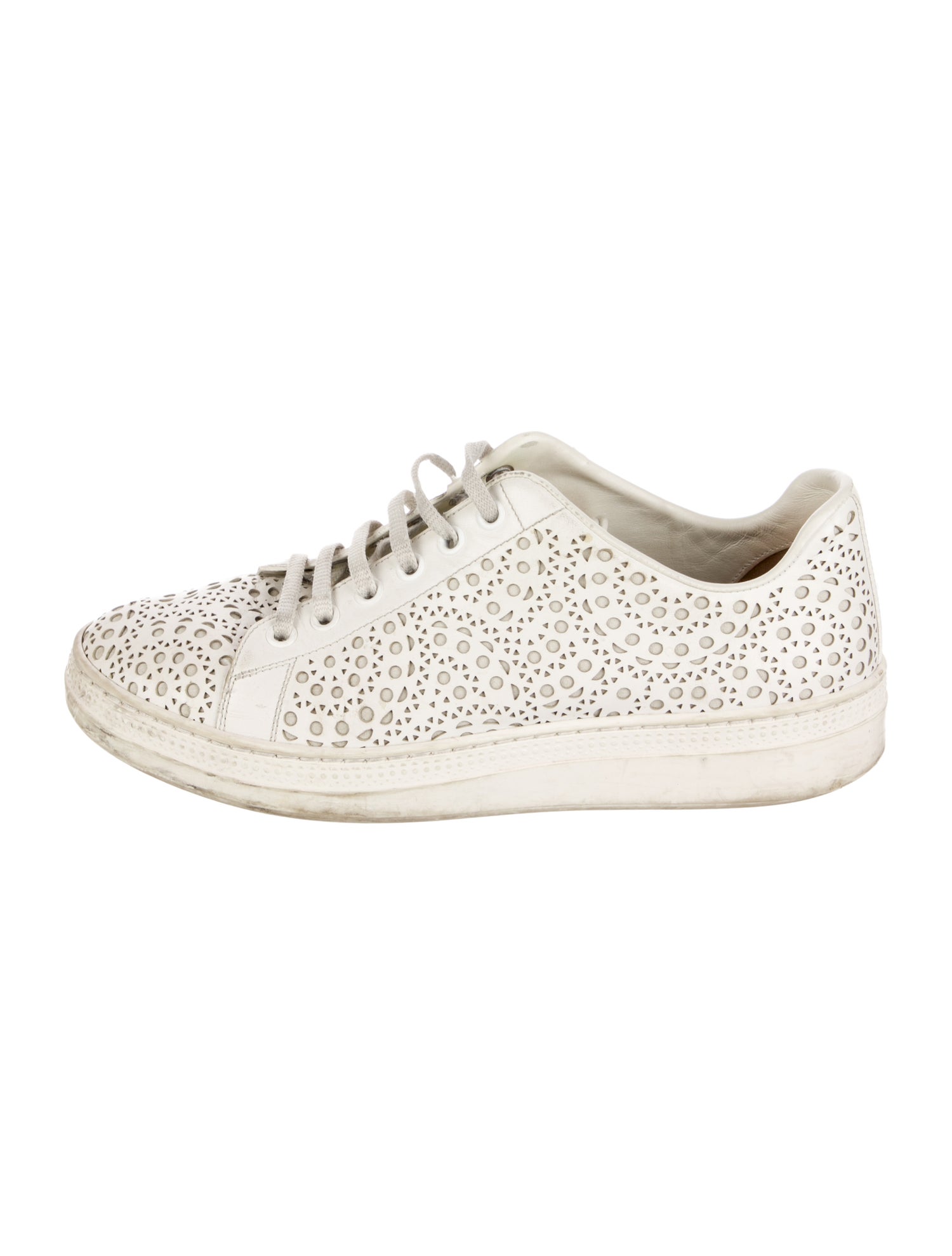 Alaïa Leather Lasercut Accents Sneakers