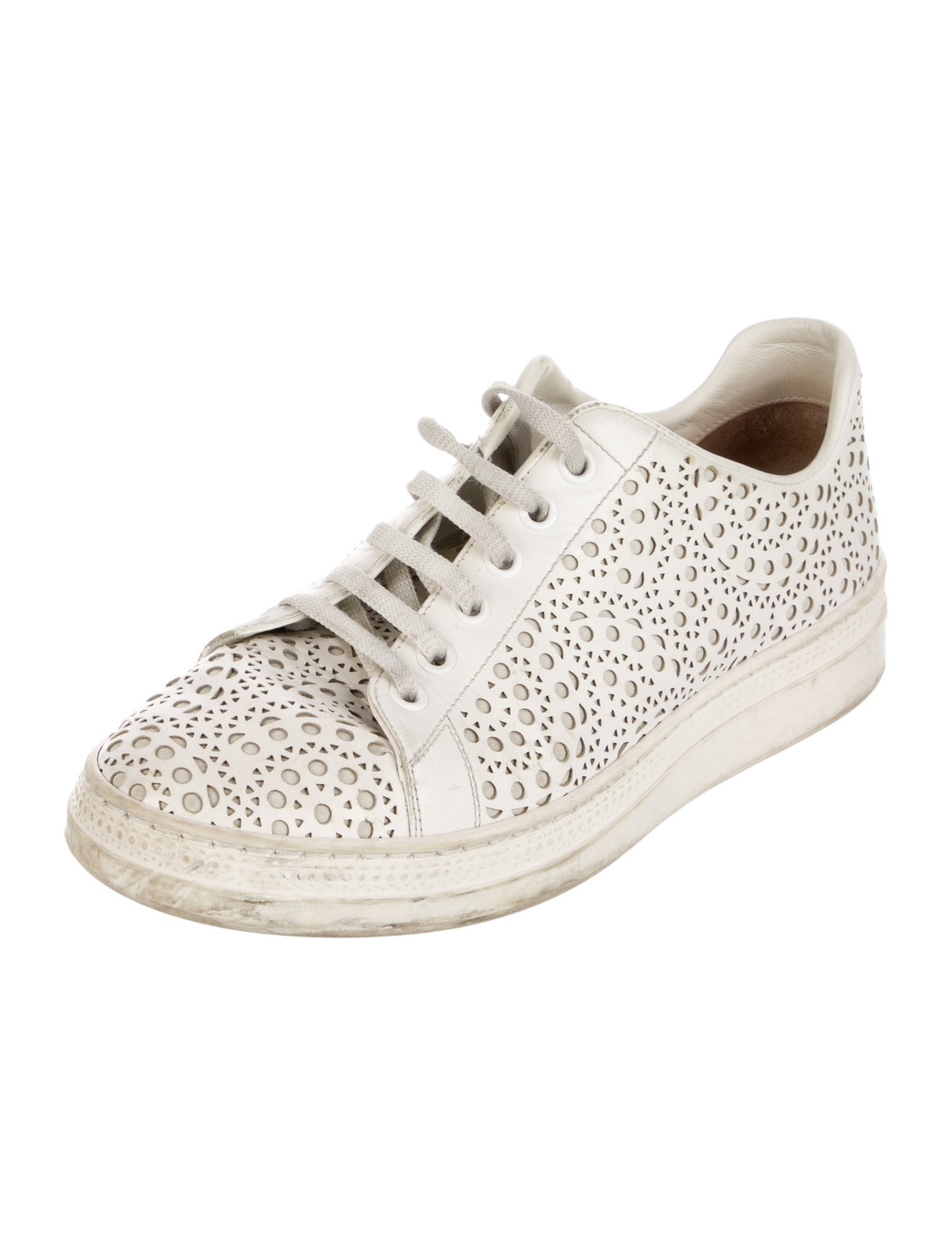 Alaïa Leather Lasercut Accents Sneakers