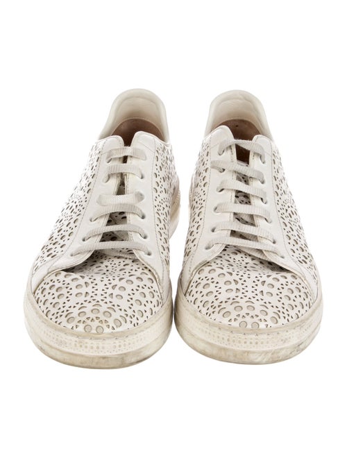 Alaïa Leather Lasercut Accents Sneakers