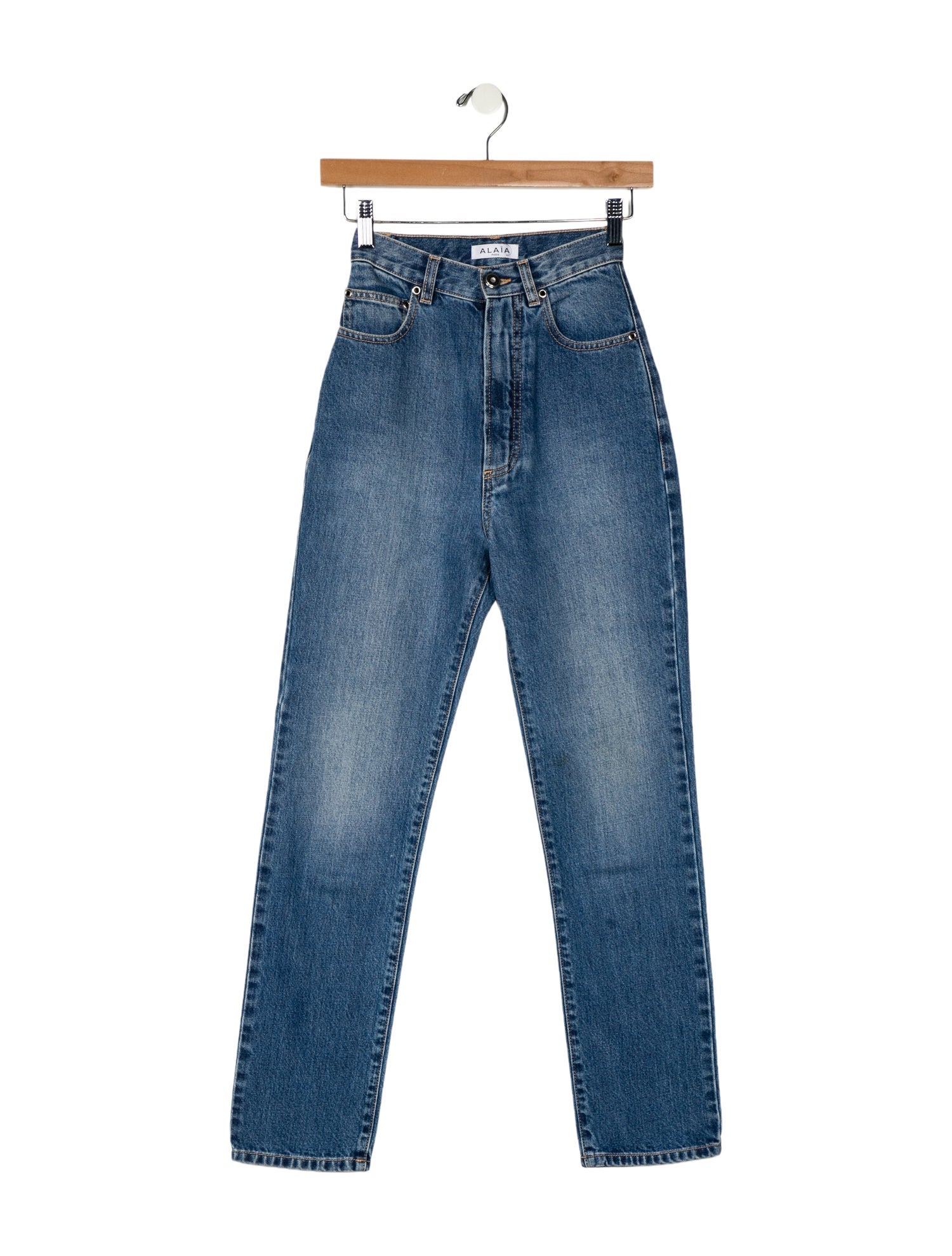 Alaïa High-Rise Straight Leg Jeans