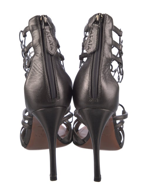 Alaïa Leather Chain-Link Accents Gladiator Sandals