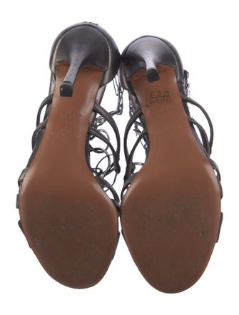 Alaïa Leather Chain-Link Accents Gladiator Sandals