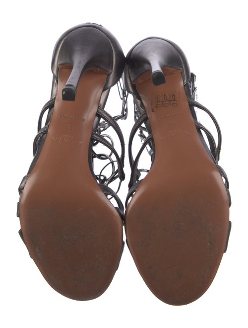 Alaïa Leather Chain-Link Accents Gladiator Sandals