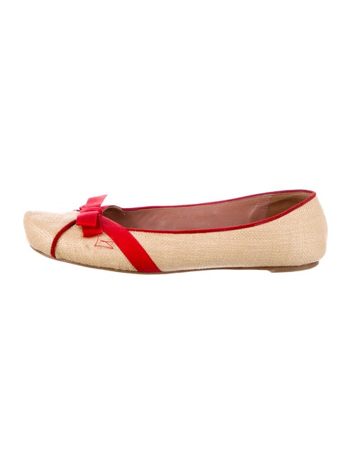 Alaïa Raffia Colorblock Pattern Ballet Flats