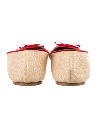 Alaïa Raffia Colorblock Pattern Ballet Flats
