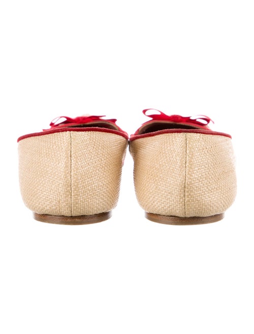 Alaïa Raffia Colorblock Pattern Ballet Flats