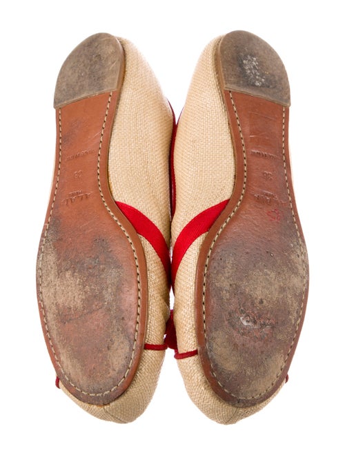 Alaïa Raffia Colorblock Pattern Ballet Flats