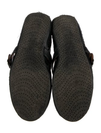 Alaïa Leather Lasercut Accents Mary Jane Flats
