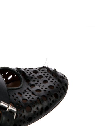 Alaïa Leather Lasercut Accents Mary Jane Flats