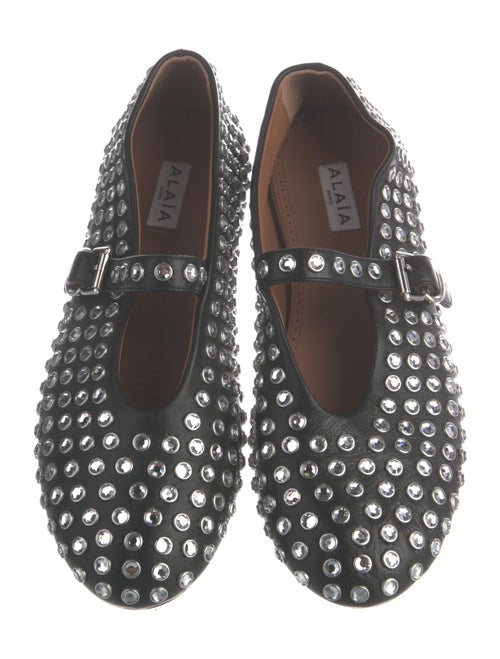 Alaïa Leather Printed Mary Jane Flats