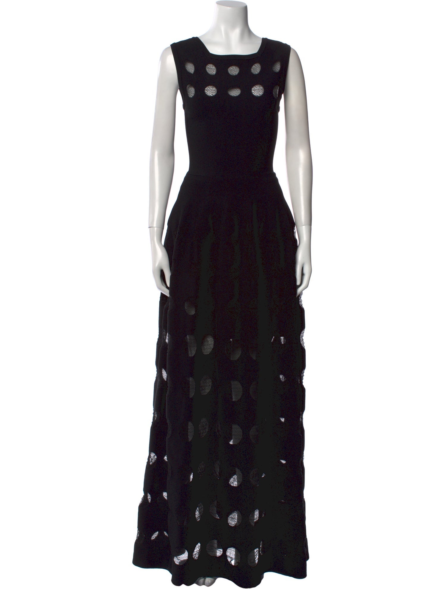 Alaïa Polka Dot Print Long Dress
