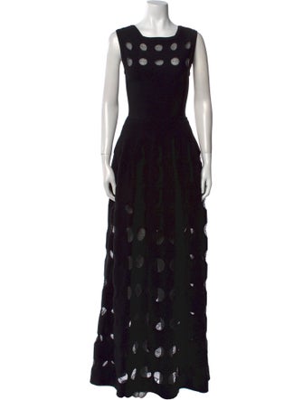 Alaïa Polka Dot Print Long Dress