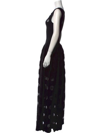 Alaïa Polka Dot Print Long Dress