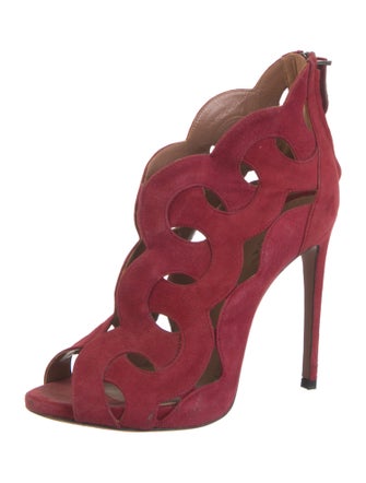 Alaïa Suede Cutout Accent Sandals