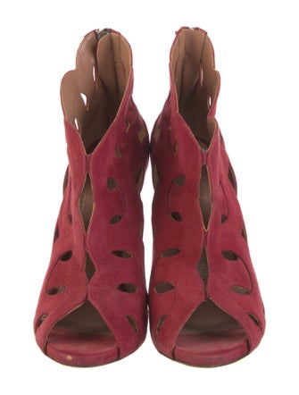 Alaïa Suede Cutout Accent Sandals