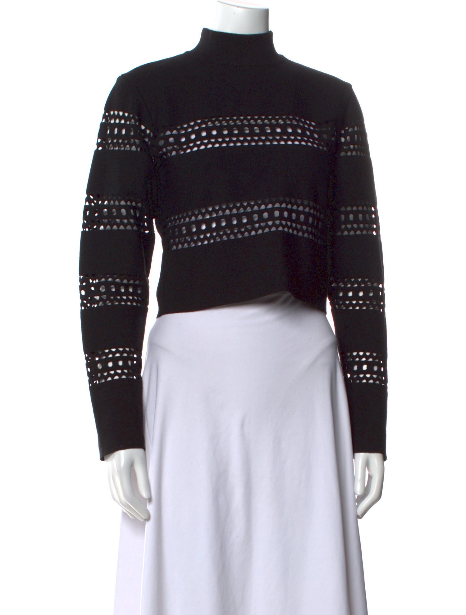 Alaïa Wool Mock Neck Crop Top