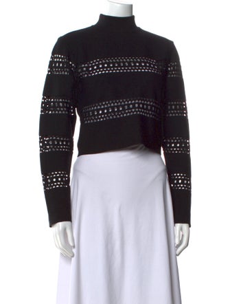 Alaïa Wool Mock Neck Crop Top