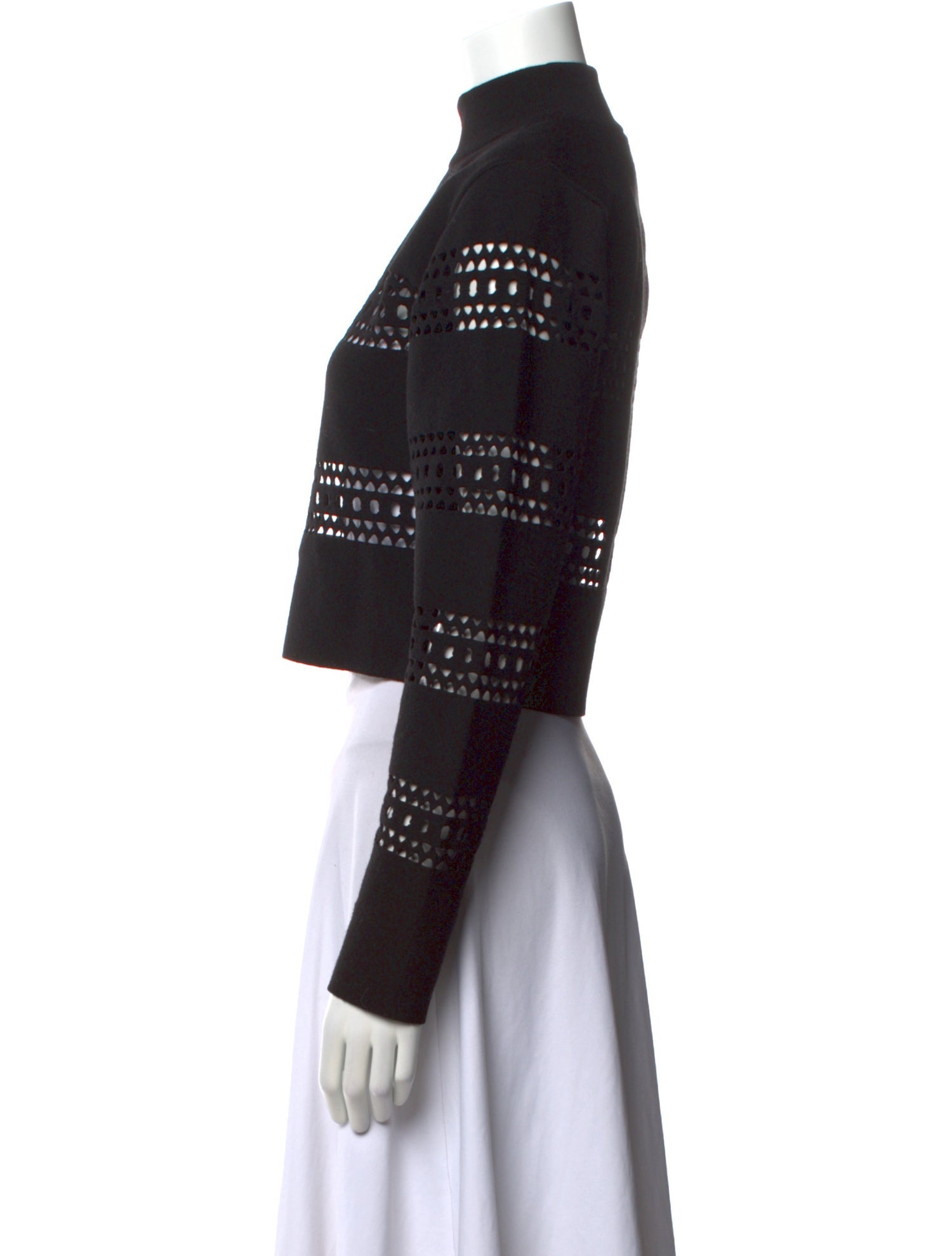 Alaïa Wool Mock Neck Crop Top