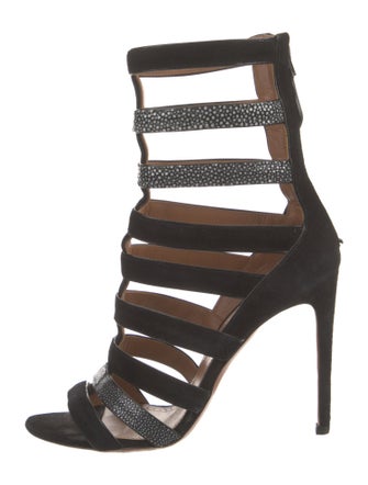 Alaïa Suede Colorblock Pattern Pumps