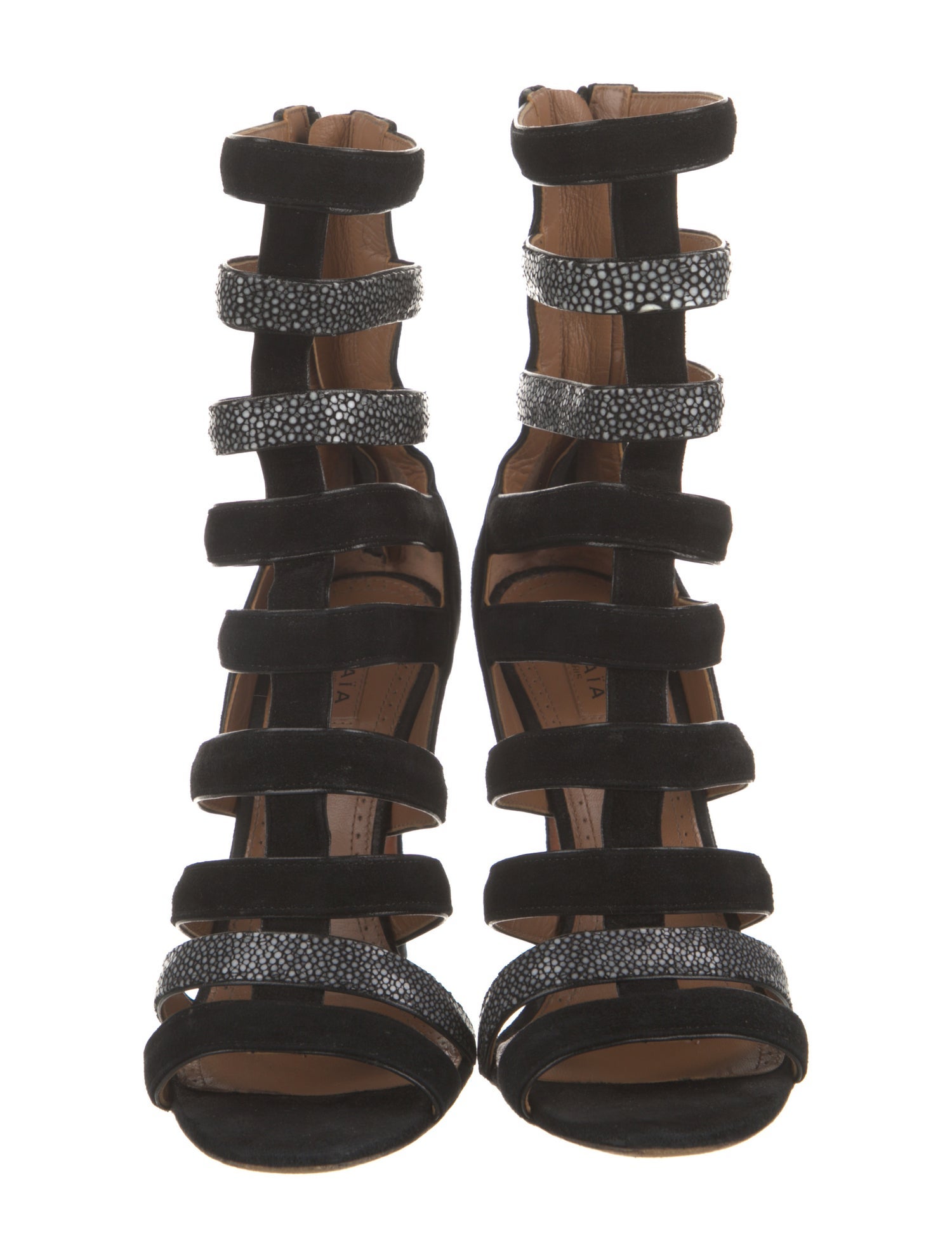 Alaïa Suede Colorblock Pattern Pumps