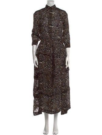 Alaïa Lace Pattern Long Dress