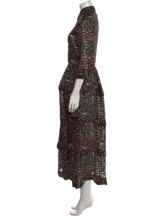 Alaïa Lace Pattern Long Dress