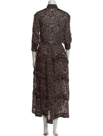 Alaïa Lace Pattern Long Dress