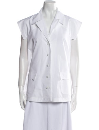 Alaïa Short Sleeve Button-Up Top