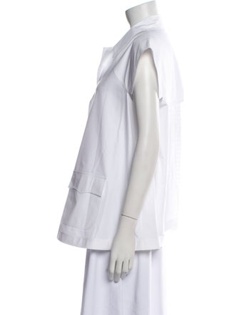 Alaïa Short Sleeve Button-Up Top