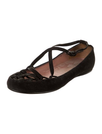 Alaïa Suede Cutout Accent Ballet Flats