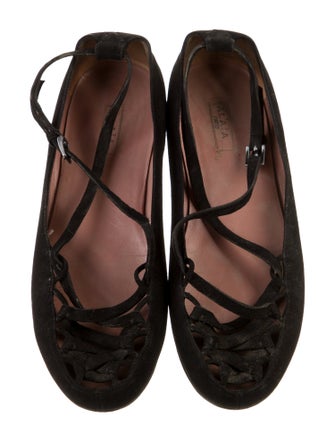 Alaïa Suede Cutout Accent Ballet Flats