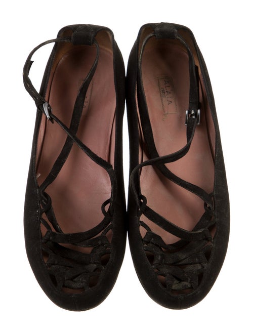 Alaïa Suede Cutout Accent Ballet Flats
