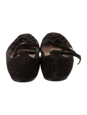 Alaïa Suede Cutout Accent Ballet Flats